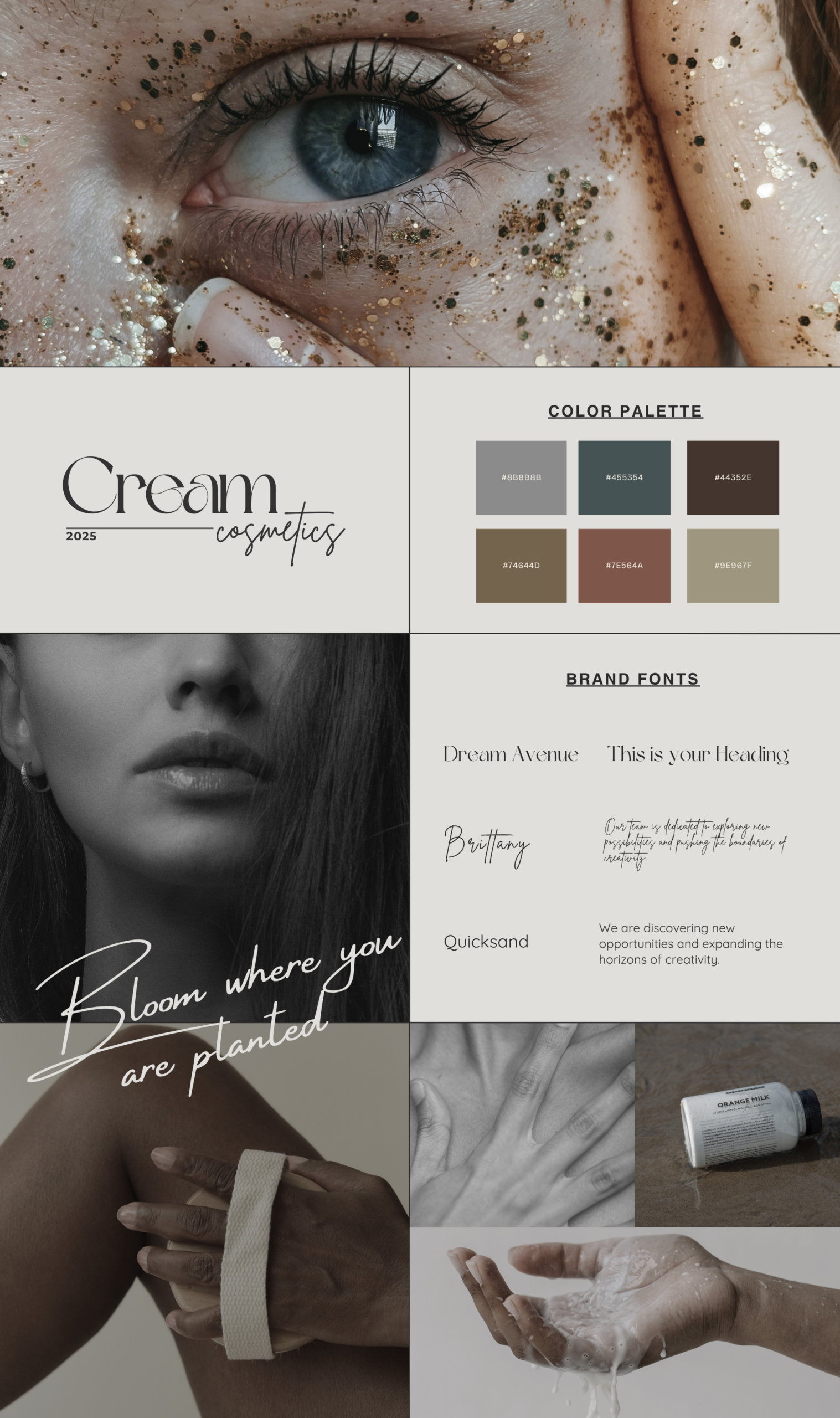Brand board cosmetics