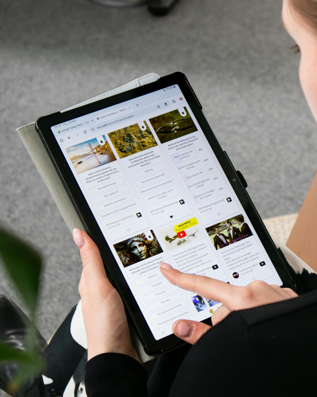 Gestión de contenido en tablet